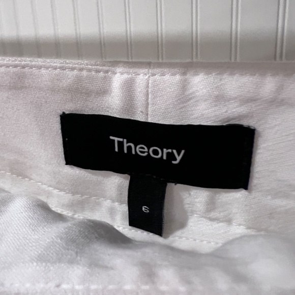 NWT Theory White Linen Shorts Size 6 Retail $195 - Picture 4 of 6